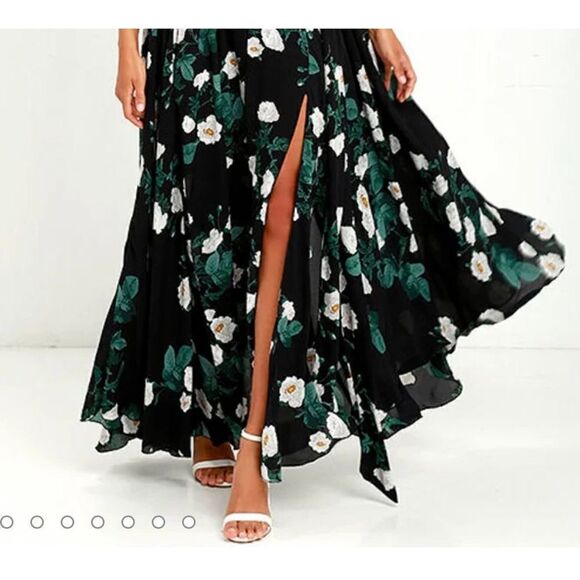 Lulu's Magnolia Blooms Black Floral
Print Maxi Dress size m - Picture 11 of 12